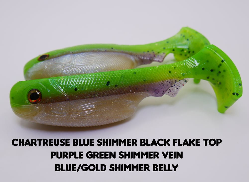 Image of 3.5" Epic Pud Swimbait (Split Belly) (2 Pack) Chartreuse Assortment