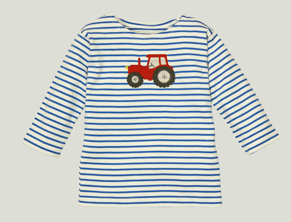 Image of Shirt blau gestreift mit Traktor (O) Art. 318426