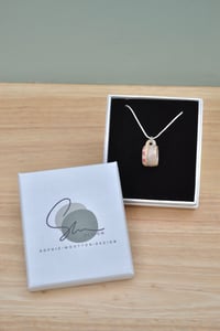 Image 2 of Mini Mug Necklace- pink with hearts 