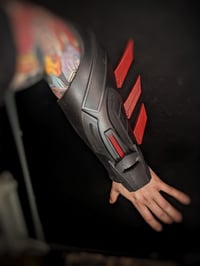 Image 3 of Red hood bracers gauntlets for cosplay