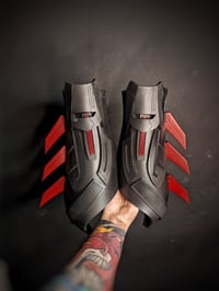 Image 1 of Red hood bracers gauntlets for cosplay
