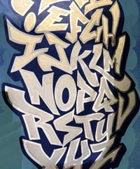 Image 5 of Graffiti Alphabet v3 - 23 Carat Gold Gilded Glass Wall Art