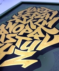 Image 2 of Graffiti Alphabet v3 - 23 Carat Gold Gilded Glass Wall Art