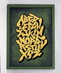 Image 1 of Graffiti Alphabet v3 - 23 Carat Gold Gilded Glass Wall Art