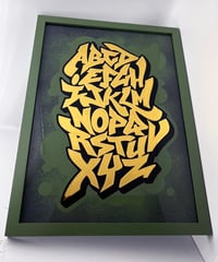 Image 4 of Graffiti Alphabet v3 - 23 Carat Gold Gilded Glass Wall Art