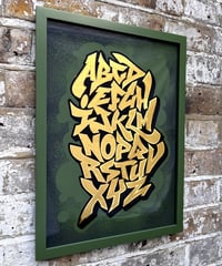 Image 6 of Graffiti Alphabet v3 - 23 Carat Gold Gilded Glass Wall Art