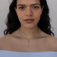 Image 3 of Ribbon Letter Pendant Necklace, Yellow Gold