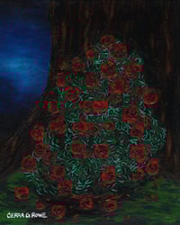 Image 1 of 'Rose Sonnet'- Acrylic on Canvas Panel, 8x10 Framed