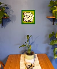 Image 3 of Stay Groovy - Framed Reverse Painted and Gold Gilded Glass