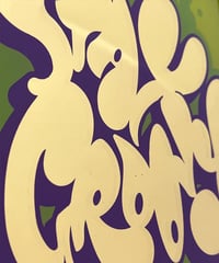 Image 2 of Stay Groovy - Framed Reverse Painted and Gold Gilded Glass
