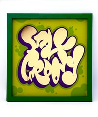 Image 1 of Stay Groovy - Framed Reverse Painted and Gold Gilded Glass