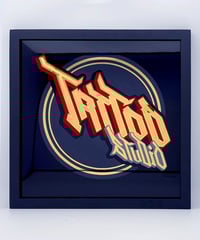 Image 1 of Tattoo Studio - Framed Reverse Painted and Gold Gilded Glass