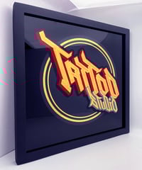Image 4 of Tattoo Studio - Framed Reverse Painted and Gold Gilded Glass