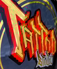 Image 2 of Tattoo Studio - Framed Reverse Painted and Gold Gilded Glass