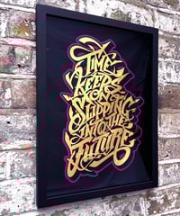 Image 4 of Time Keeps on Slipping into the Future - 23 Carat Gold Gilded Glass Wall Art