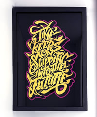 Image 1 of Time Keeps on Slipping into the Future - 23 Carat Gold Gilded Glass Wall Art