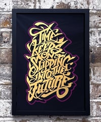 Image 6 of Time Keeps on Slipping into the Future - 23 Carat Gold Gilded Glass Wall Art