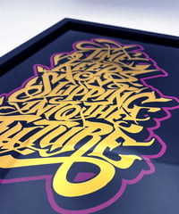 Image 5 of Time Keeps on Slipping into the Future - 23 Carat Gold Gilded Glass Wall Art