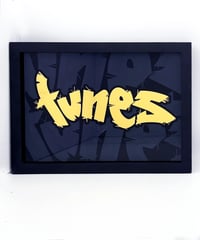Image 1 of Tunes  - Framed Reverse Painted and Gold Gilded Glass
