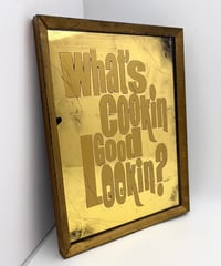 Image 2 of What's Cookin Good Looking? - Framed Reverse Painted and Gold Gilded Glass