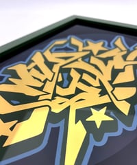 Image 2 of Wild Style - Framed Reverse Painted and Gold Gilded Glass