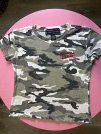 Image 2 of 1 of 1 Somebody Loves Me Reclaimed Camo Baby Tee