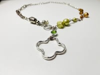 Image 1 of Handmade Abstract Chain and Wire Upcycled Necklace, Unique One of a Kind Spring Nature Inspired N...