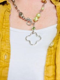 Image 6 of Handmade Abstract Chain and Wire Upcycled Necklace, Unique One of a Kind Spring Nature Inspired N...