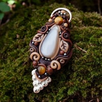 Image 1 of Forest Fairy Moonstone & Tigers Eye Pendant