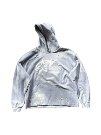 Image 1 of White Fade Distressed Hoodie