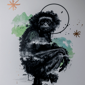 COLLECTOR WHITE-BEARDED GIBBON JUNGLE FACE