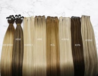 Image 4 of 18-24" Swedish Virgin  Platinum Blonde #60 Flat Weft cuticle Hair Extensions 100G