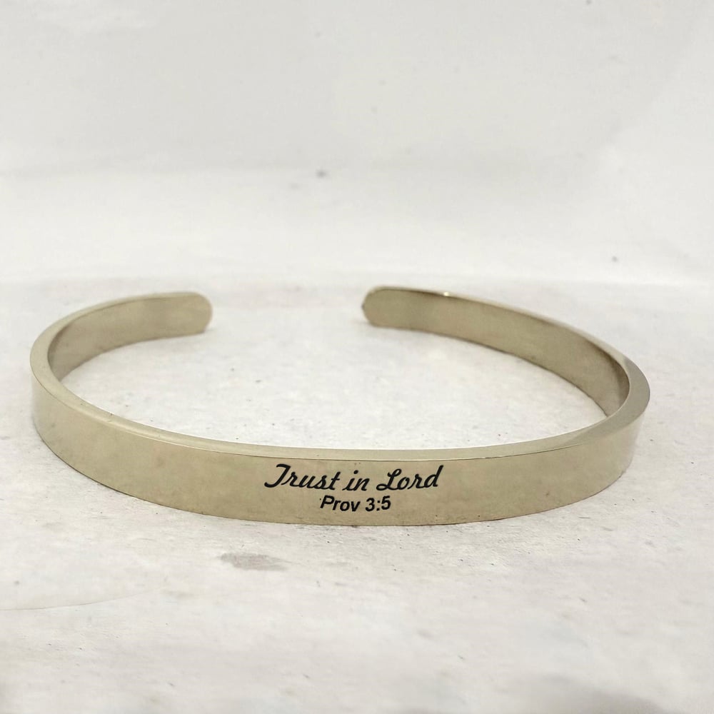 Image of Trust in the Lord Prov 3:5. Bible Verse Bracelet Jewelry for Christians