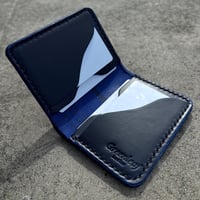 Image 4 of "Artie" Bifold Wallet (Black and Blue)