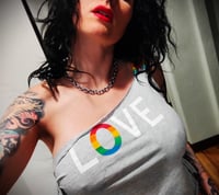 Image 1 of Love is Love is Love One Shoulder Tee