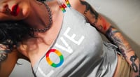 Image 3 of Love is Love is Love One Shoulder Tee