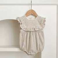 Image 2 of Sutton Striped Romper - Toffee