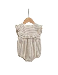 Image 1 of Sutton Striped Romper - Toffee