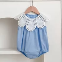 Image 8 of Sunday Scallop Romper - Petal Pink
