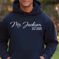 Image 1 of Personalized Mr. Jackson Hooded Sweatshirt, Custom Groom Gift, Wedding Gift For Him, Couples Wedd...