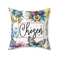 Image 2 of Chosen Decorative Pillow, Floral Home Decor, Gift for Loved Ones, Cozy Couch Accent, Butterfly Cu...