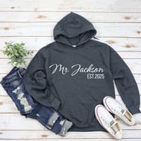 Image 2 of Personalized Mr. Jackson Hooded Sweatshirt for Comfy Days, Ideal Gift For Newly Married, Weddings...