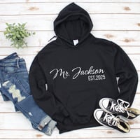 Image 2 of Personalized Mr. Jackson Hooded Sweatshirt, Custom Groom Gift, Wedding Gift For Him, Couples Wedd...