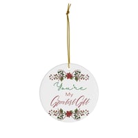 Image 2 of You're My Greatest Gift, Christmas Ceramic Ornament, Christmas Tree Ornament, Gift for Her, Gift ...