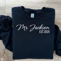 Image 3 of Personalized Mr. Jackson Hooded Sweatshirt for Comfy Days, Ideal Gift For Newly Married, Weddings...