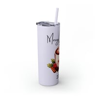 Image 3 of Merry Christmas Tumbler with Straw,  Personalized Winter Tumbler, Christmas Tumbler for Her, Holi...