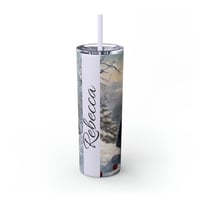 Image 2 of Snowman Christmas Tumbler with Straw, Personalized Winter Tumbler, Christmas Tumbler for Her, Hol...