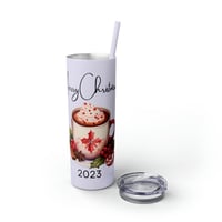 Image 6 of Merry Christmas Tumbler with Straw,  Personalized Winter Tumbler, Christmas Tumbler for Her, Holi...