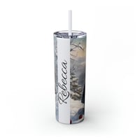 Image 3 of Snowman Christmas Tumbler with Straw, Personalized Winter Tumbler, Christmas Tumbler for Her, Hol...