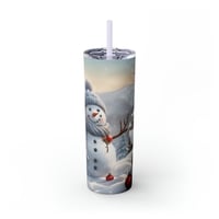 Image 4 of Snowman Christmas Tumbler with Straw, Personalized Winter Tumbler, Christmas Tumbler for Her, Hol...